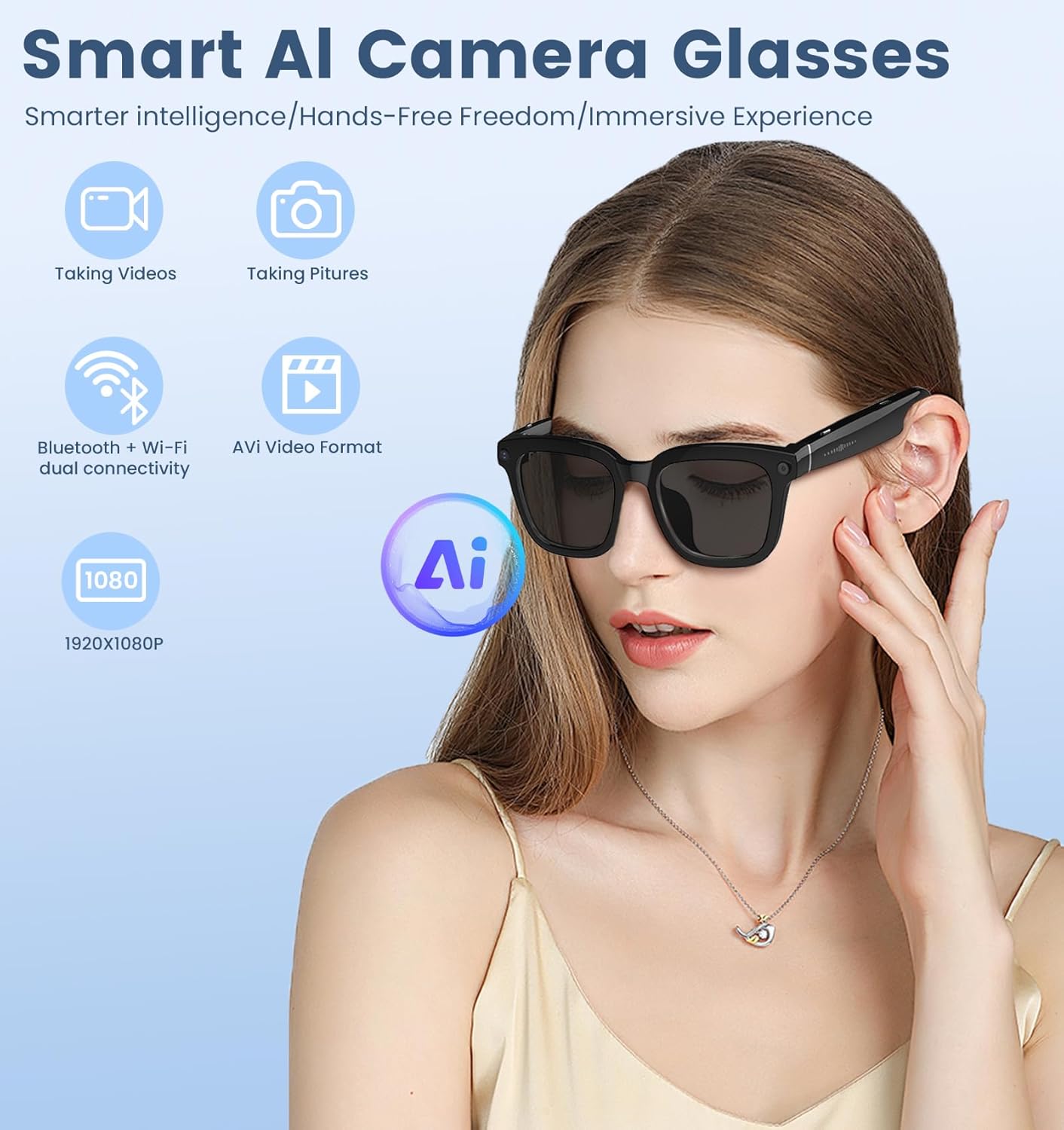 AI Smart Camera Glasses 1080P  - Smart Glasses Lens 评论和价格