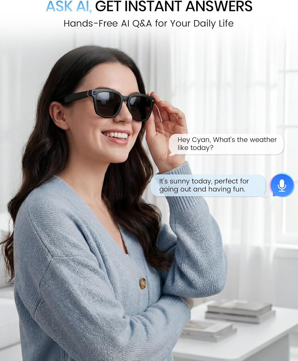 HD Camera Bluetooth Smart Glas - Smart Glasses Lens 评论和价格