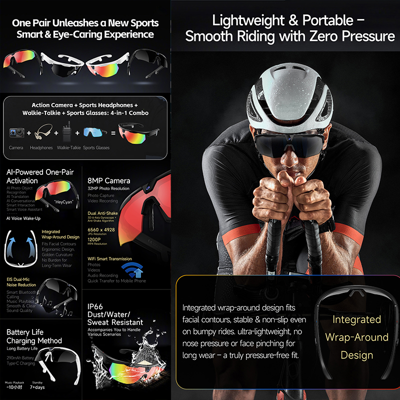 New Cool Cycling Smart Glasses - Smart Glasses Lens 评论和价格