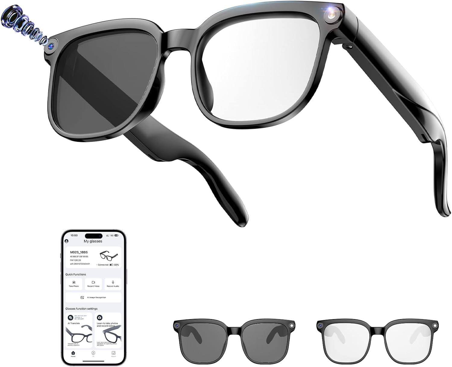 AI Smart Glasses: 8MP Camera,  - Smart Glasses Lens 评论和价格