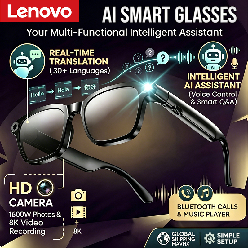 Lenovo 1600MP Camera 8K HD Sma - Smart Glasses Lens 评论和价格