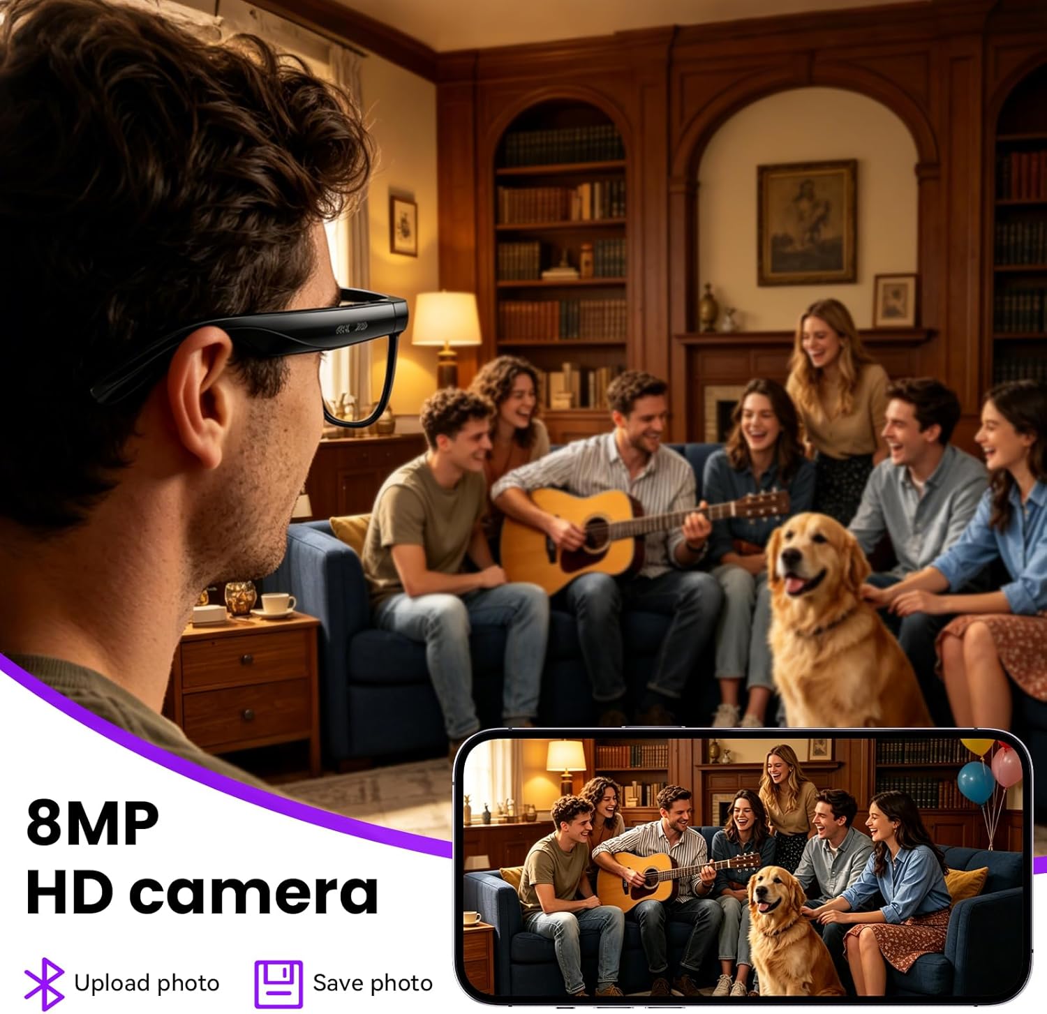 8MP Camera Smart Glasses: 4K P - Smart Glasses Lens 评论和价格